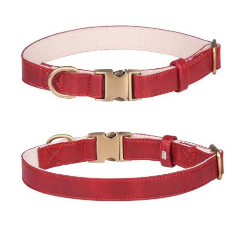 Leather dog collar; Leather Dog Collar Soft Padded Breathable Adjustable Tactical Pet Collar with Durable Metal Buckle for Small Medium Large Dog